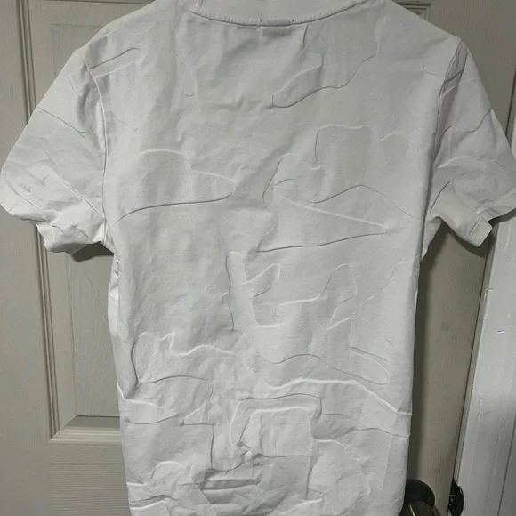 HUGO BOSS MERCERISED-COTTON T-SHIRT WITH LARGE JACQUARD-WOVEN MONOGRAMS SIZE M - Picture 4 of 6